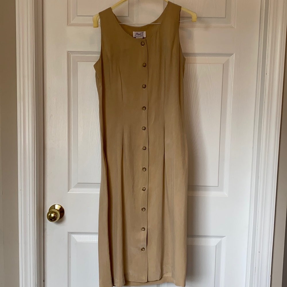 ShariJ Fashions Tan size 0 sleeveless midi dress